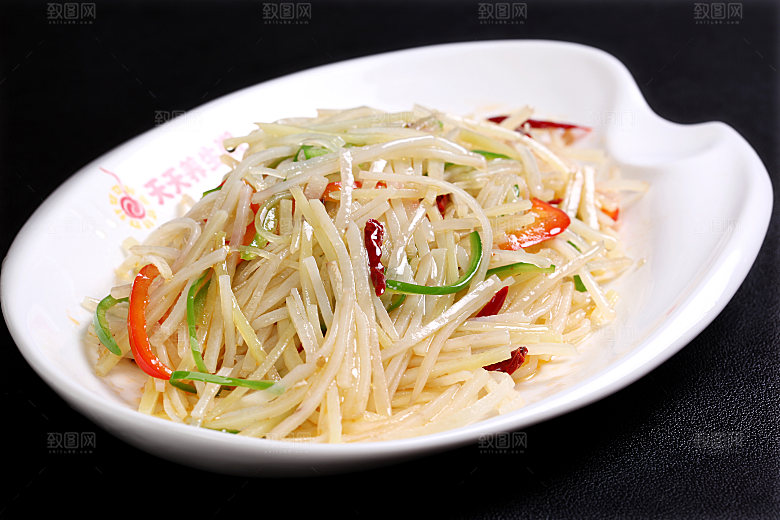 高清美食菜品酸辣土豆丝炒菜JPG图片素材