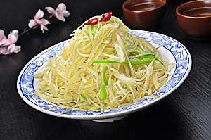 高清美食菜品酸辣土豆丝炒菜JPG图片素材