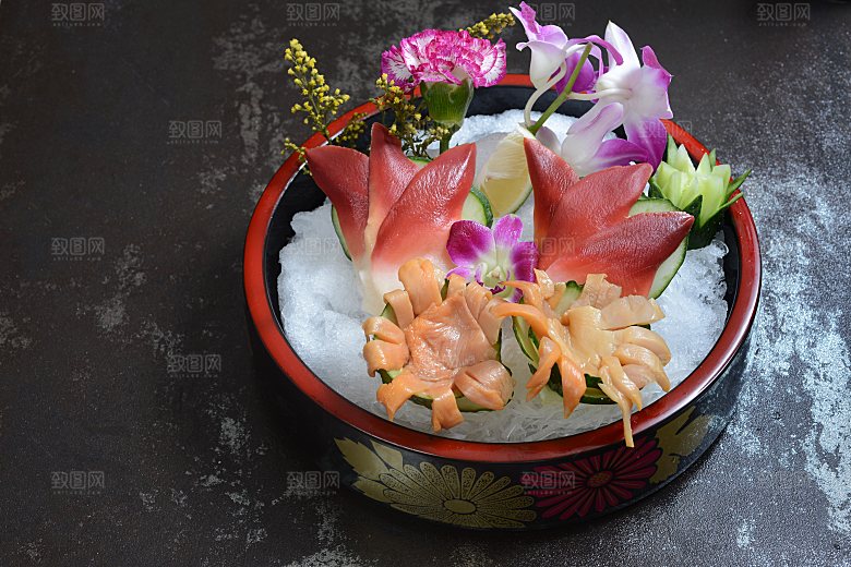 高清美食菜品菜谱海鲜刺身拼盘JPG