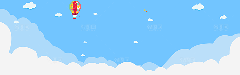 蓝天白云云朵绿色草地蓝色天空高清海报素材