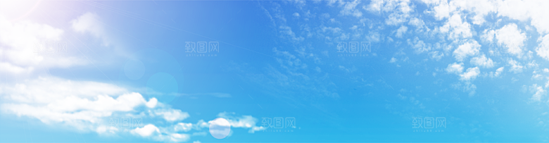 蓝天白云云朵绿色草地蓝色天空高清海报