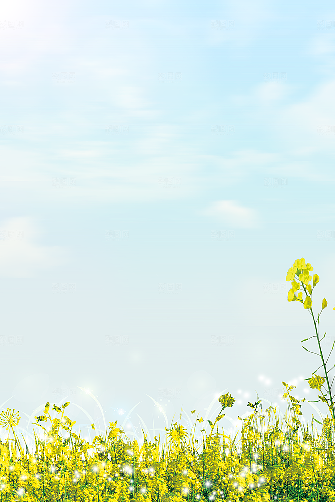 蓝天白云云朵绿色草地蓝色天空高清海报背景