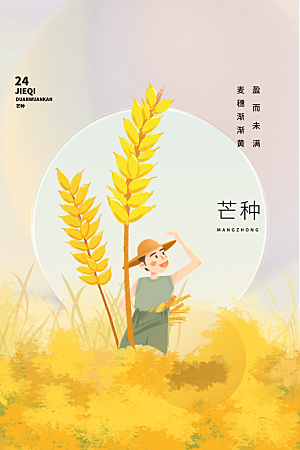 芒种节气简约大气海报