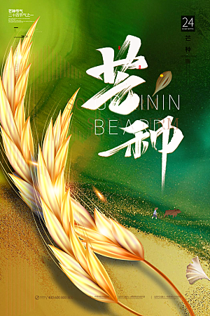 中国传统节气芒种海报模板