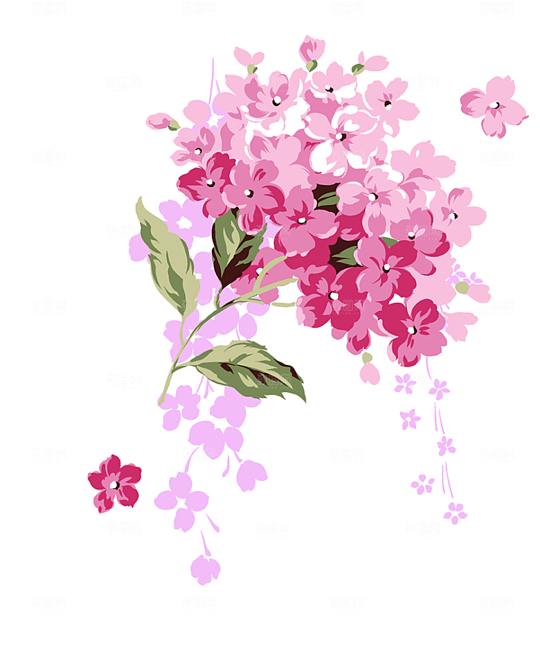 水彩鲜花水墨手绘花朵