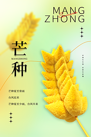 中国传统节气芒种海报模板