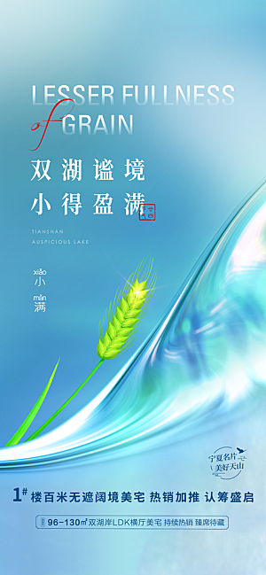 小满节气小满海报