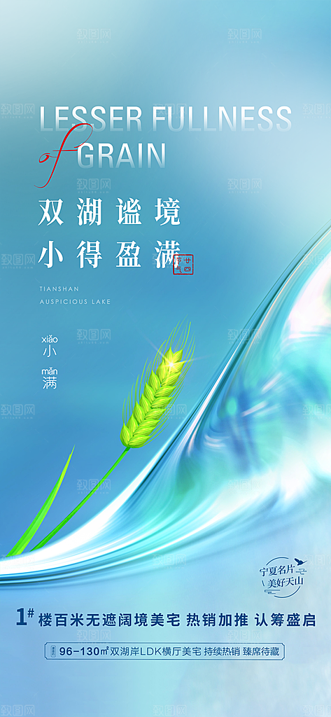 小满节气小满海报