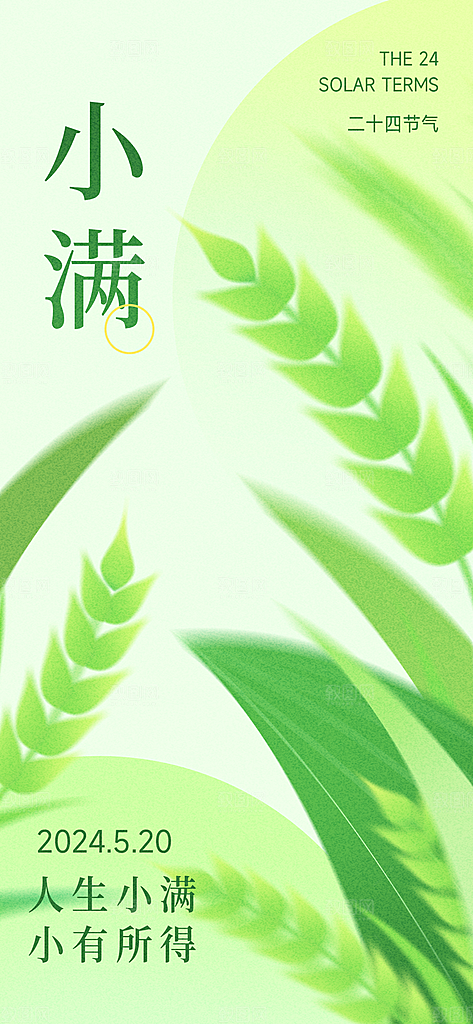 中国传统节气小满手机海报