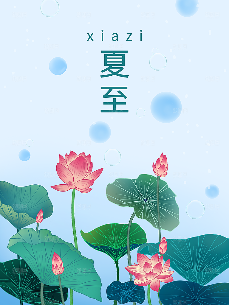 中国传统节气夏至海报模板