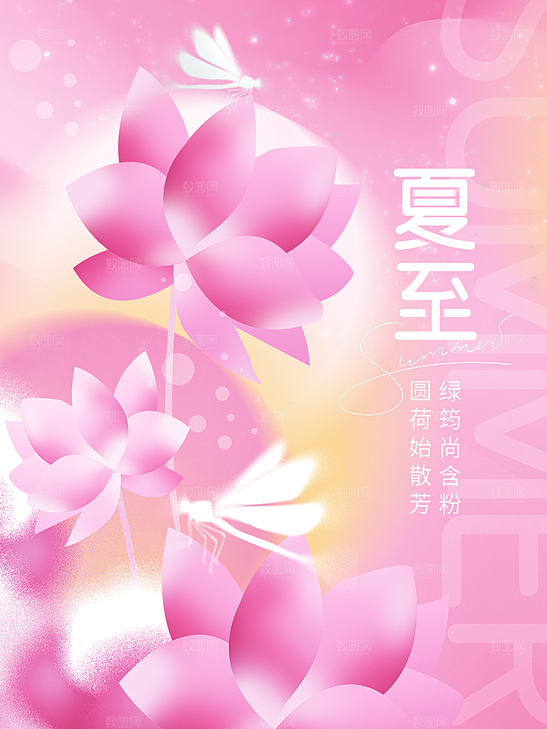 中国传统节气夏至海报模板