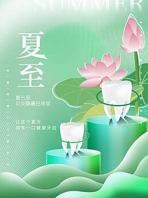 夏至节气简约大气海报