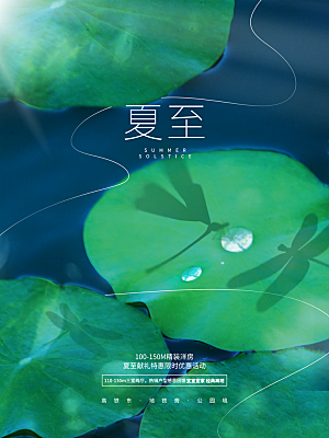 夏至节气简约大气海报