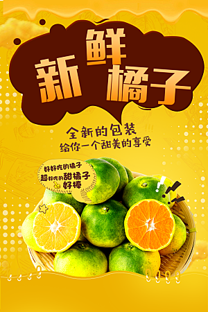橘子蜜桔椪柑海报宣传素材