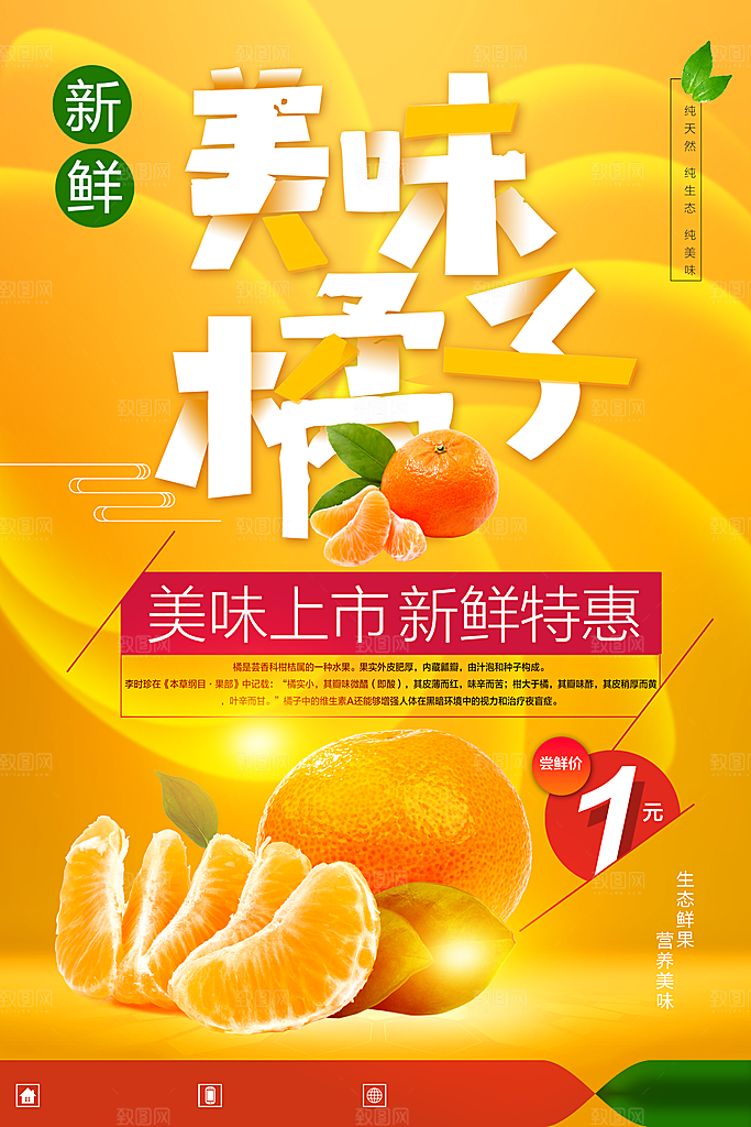 橘子蜜桔椪柑海报宣传素材