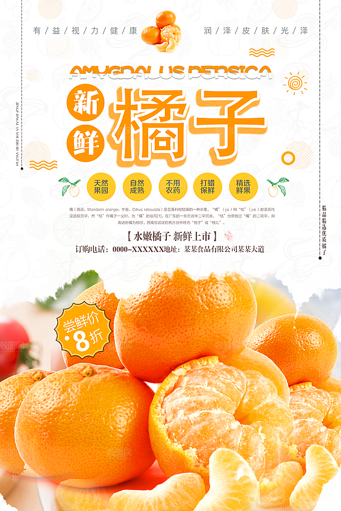 橘子蜜桔椪柑海报宣传素材