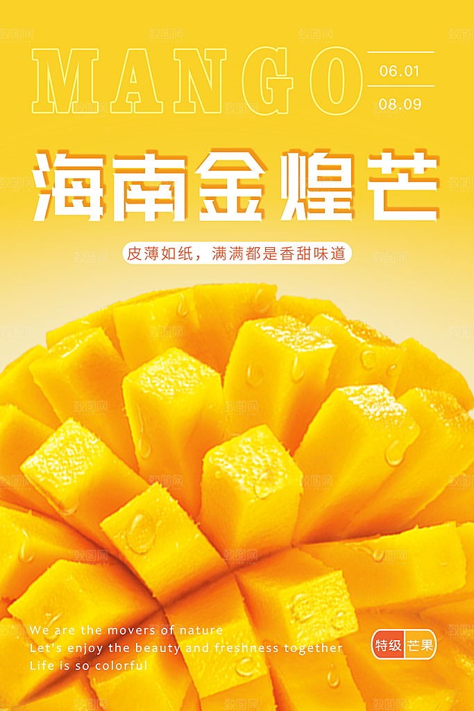 芒果海报宣传广告设计素材