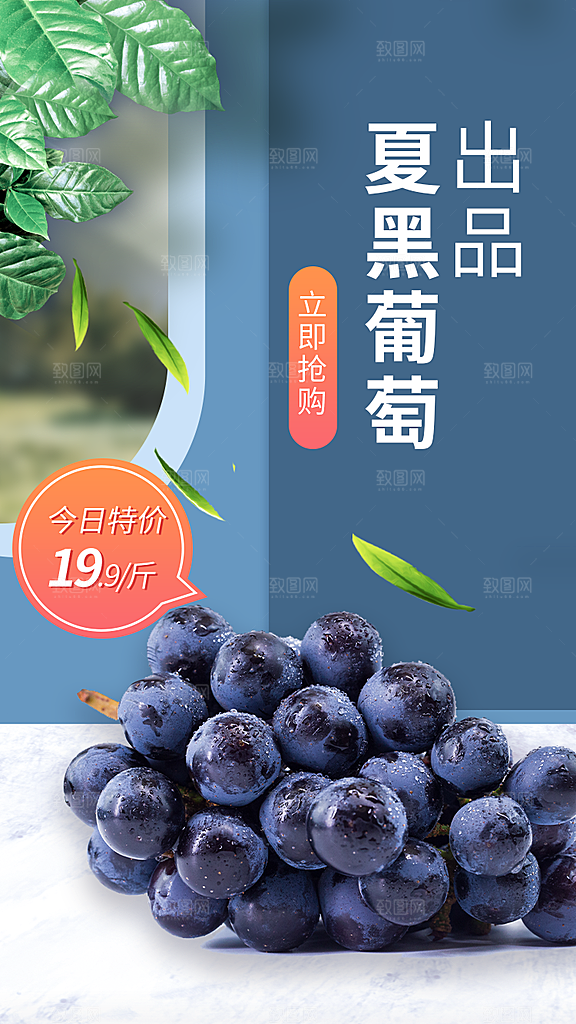 葡萄宣传海报设计素材