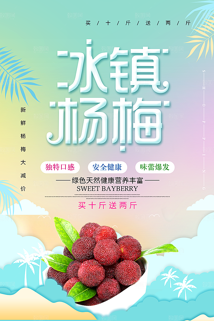 杨梅宣传海报展板设计素材