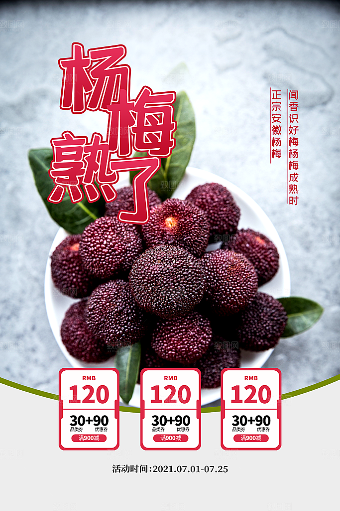 杨梅宣传促销海报设计