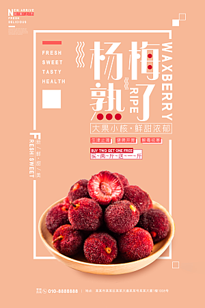 杨梅宣传促销海报设计