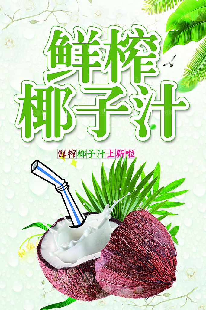 椰子汁宣传海报设计素材