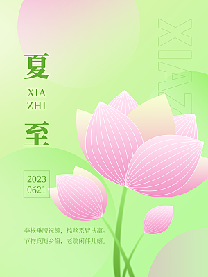 夏至节气简约大气海报