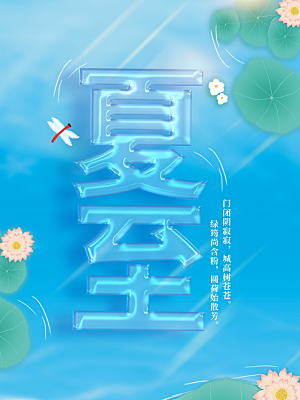 夏至节气简约大气海报