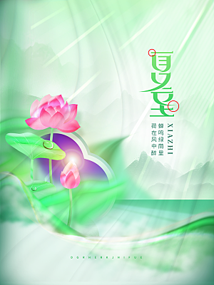 夏至节气简约大气海报