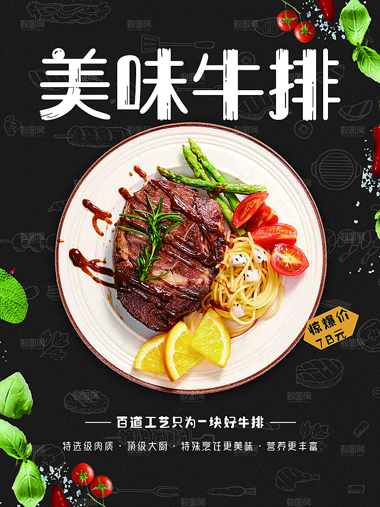 牛排海报设计素材