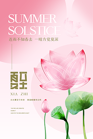 夏至节气简约大气海报