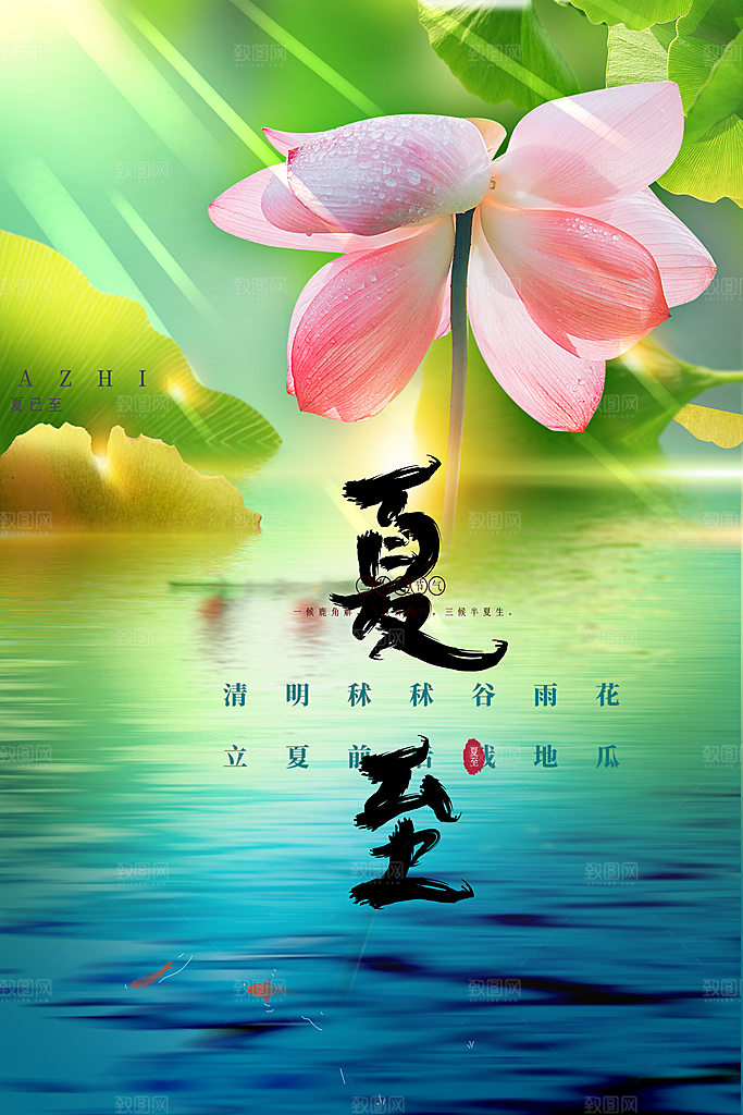 中国传统节气夏至海报模板