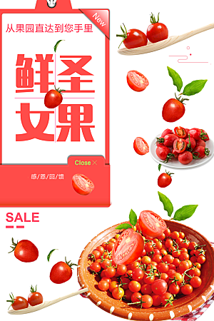 小番茄圣女果海报设计