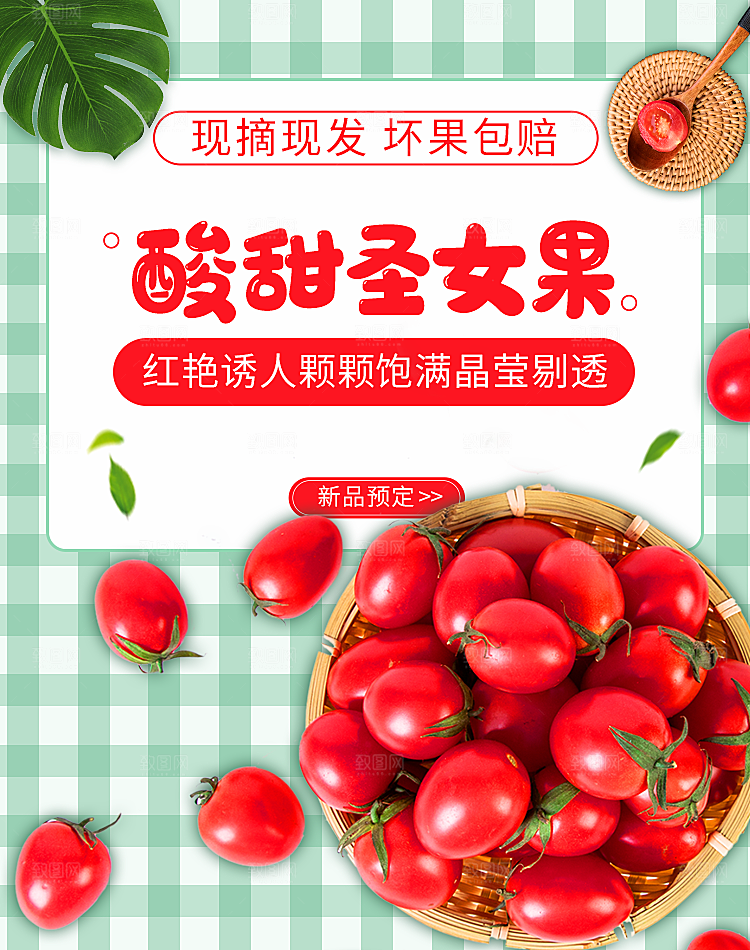 圣女果小番茄海报素材