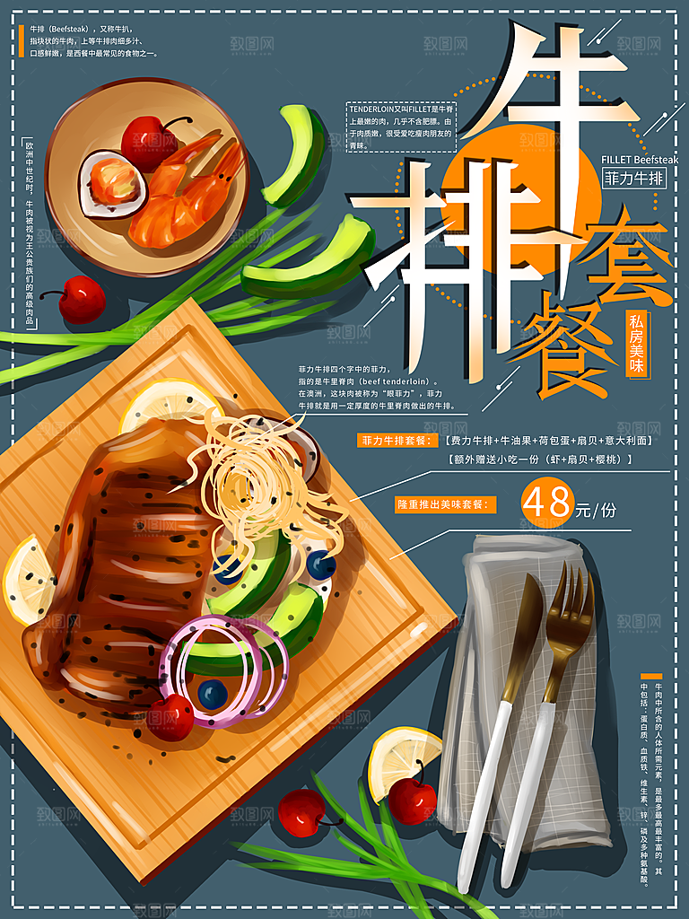 牛排海报设计素材