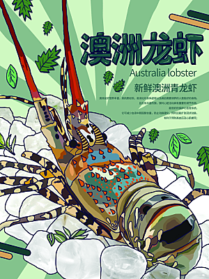 澳州大龙虾宣传海报