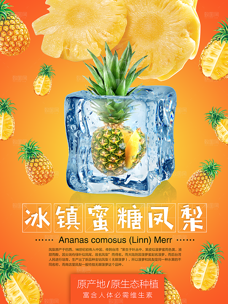 冰镇蜜糖凤梨海报