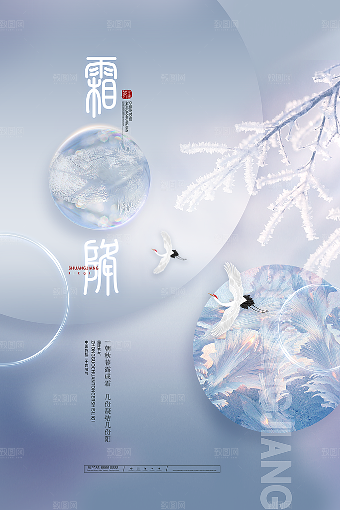寒露节气简约大气海报