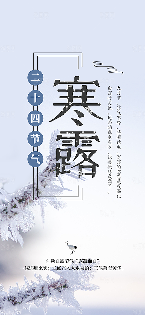 传统二十四节气寒露海报模版