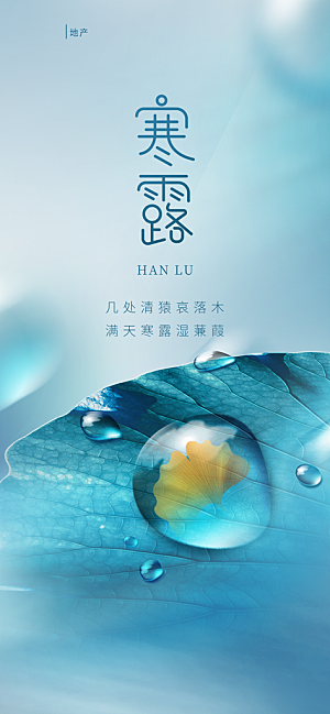 传统二十四节气寒露海报模版