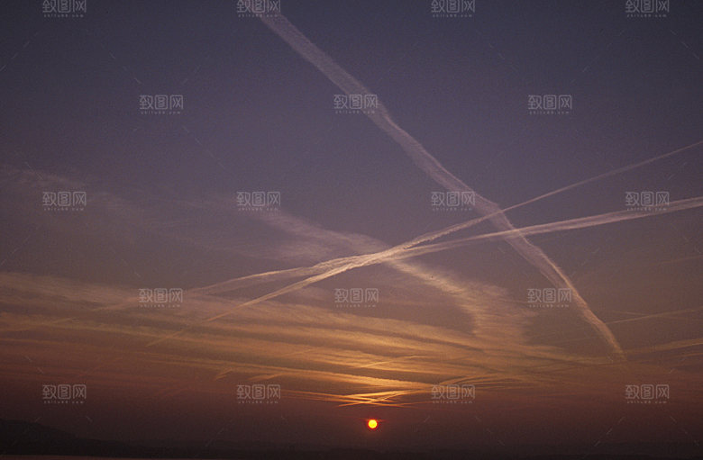 夕阳晚霞落日黄昏天空云海海边