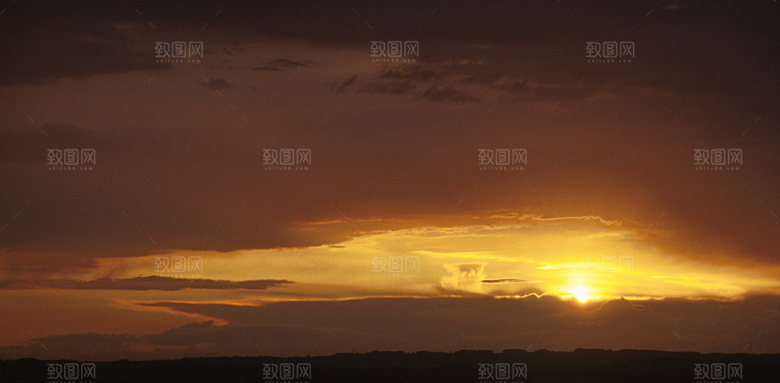 夕阳晚霞落日黄昏天空云海海边