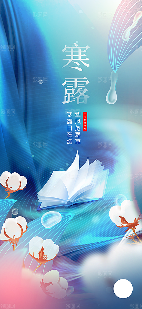 传统二十四节气寒露海报模版