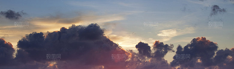 黄昏天空夕阳晚霞海面
