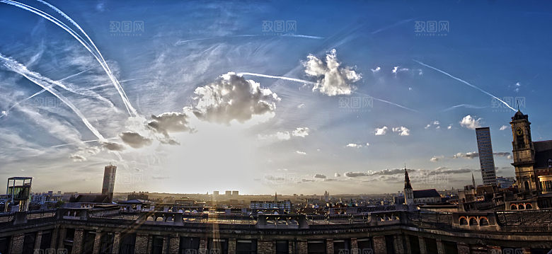 天空傍晚云层云朵云海黄昏晚霞夕阳
