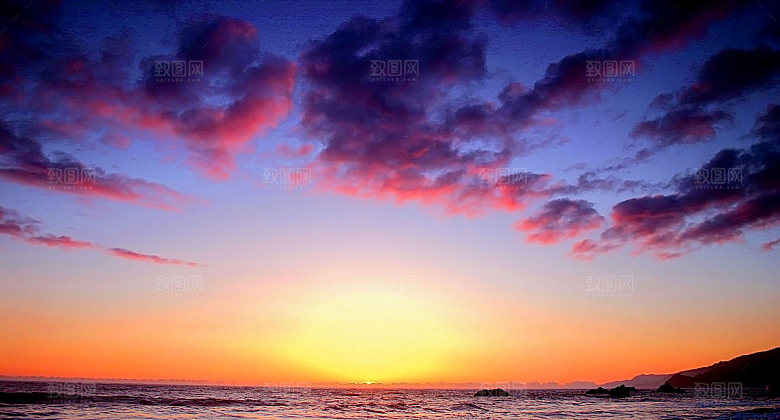 天空傍晚云层云朵云海黄昏晚霞夕阳