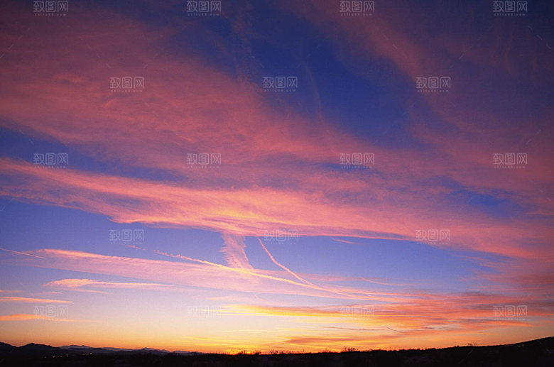 晚霞夕阳黄昏天空云层云朵云海