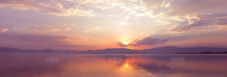 晚霞夕阳黄昏天空云层云朵云海