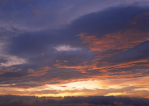 傍晚黄昏天空晚霞夕阳云层云朵云海