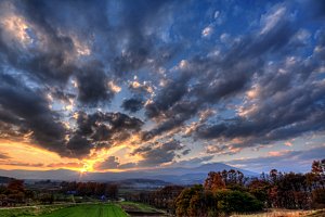 天空傍晚云层云朵云海黄昏晚霞夕阳